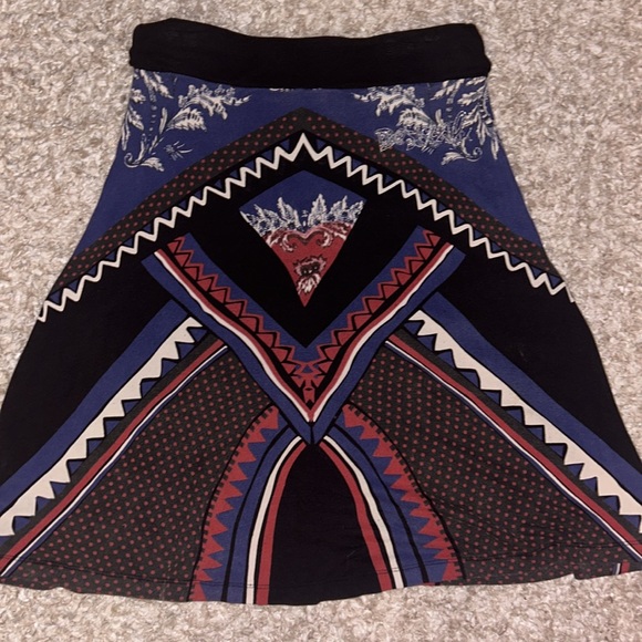 DESIGUAL WOMENS GRAPHIC A-LINE SKIRT PATCHWORK - Picture 5 of 7